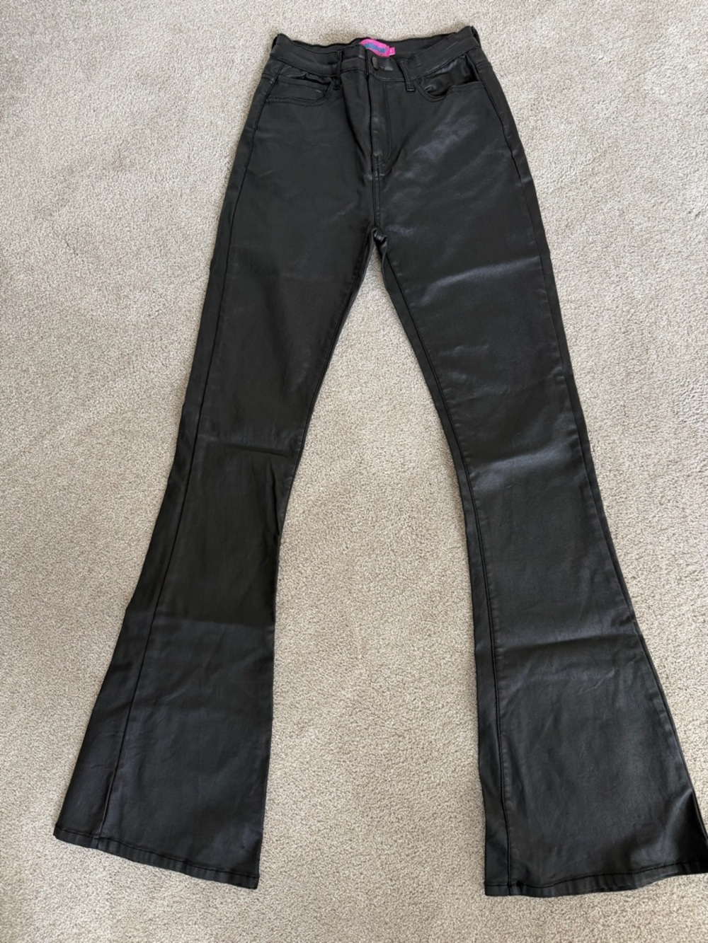 Edikted Black Faux Leather Flared Pants